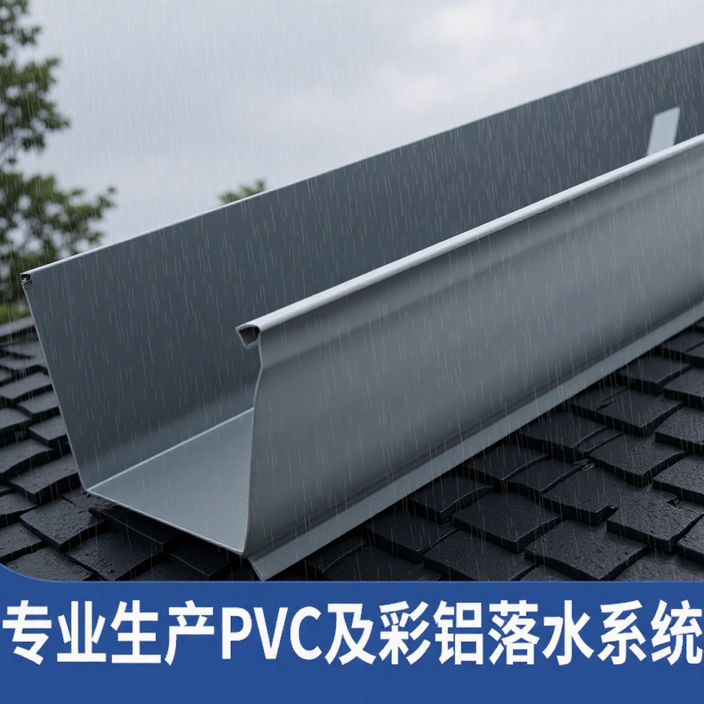 跨境铝合金天沟防水雨水槽彩铝雨水管檐沟排水沟落檐槽落水系统
