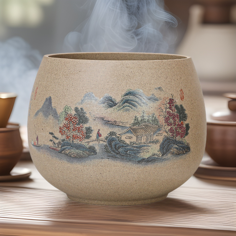 stoneware tea residue jar tea washing household ceramic cup washing water pot large capacity pen washing office waste water bucket tea set accessories