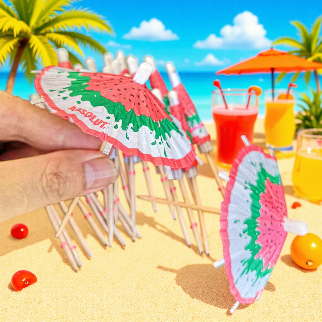 Disposable Cocktail Sign Christmas Fruit Sign Creative Small Umbrella Sign Hamburger Cake Sign Wedding Fruit Plate Decorations