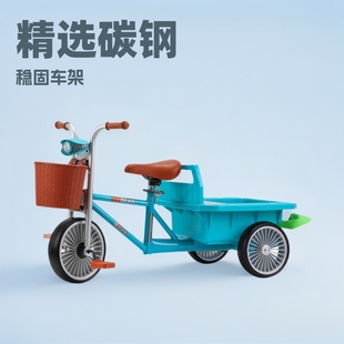 Children's Tricycle with Large Rear Bucket - Nostalgic Double Stroller Toy for Boys and Girls Aged 1 Year Old!