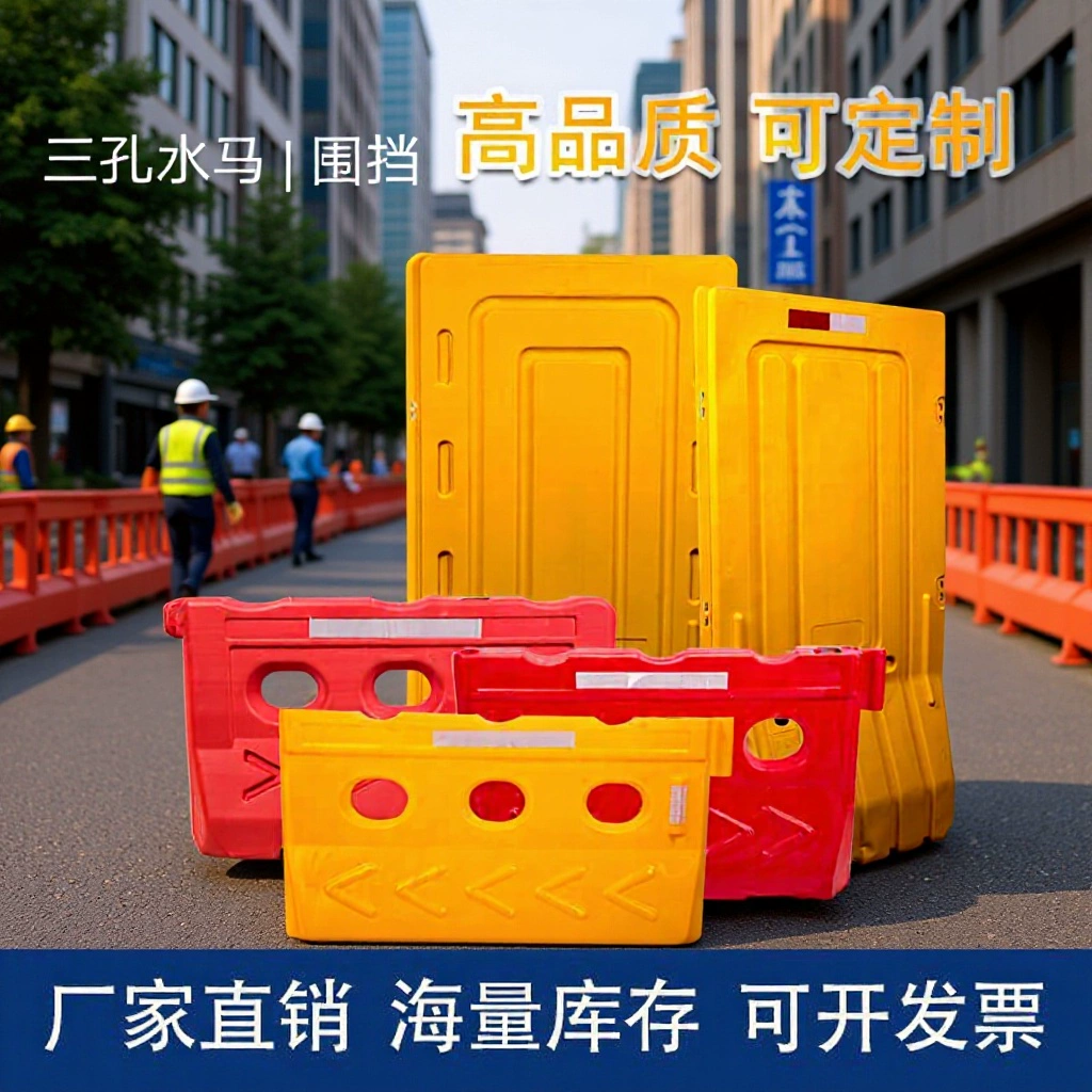 Новый материал три отверстия водяная лошадь пластиковая изоляционная доска Mobile City ограждение комбинированный забор корпус анти-столкновение изоляция ведра