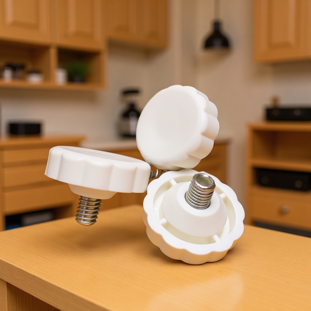 1/4手拧螺丝 梅花手拧螺丝 塑胶头手拧螺丝 环保PP白色手拧螺丝