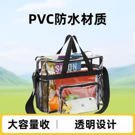 亚马逊透明PVC大容量行李袋手提旅行防寒洗漱包旅行箱便携