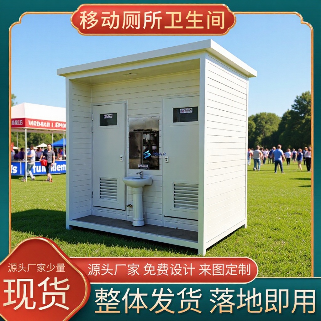 上海厂家直供户外整体成品移动厕所 现货工地简约环保厕所卫生间