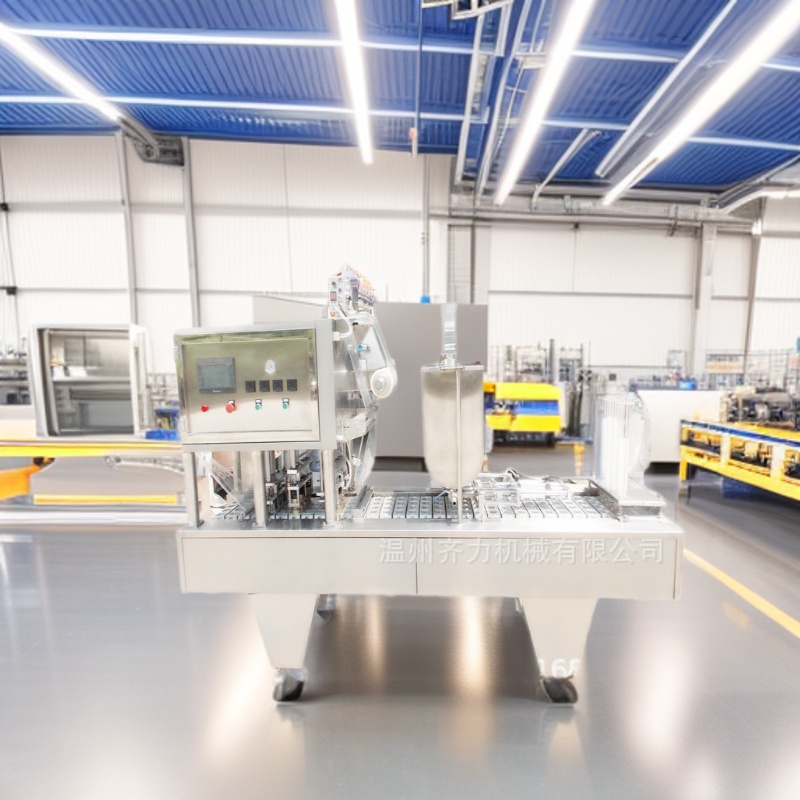 齐力QL-4A杯装果冻杯自动灌装封口机 星球杯全自动充填封杯机