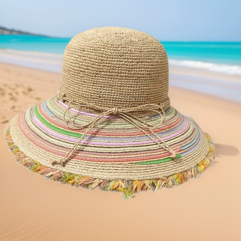 Rainbow summer beach foldable sun hat