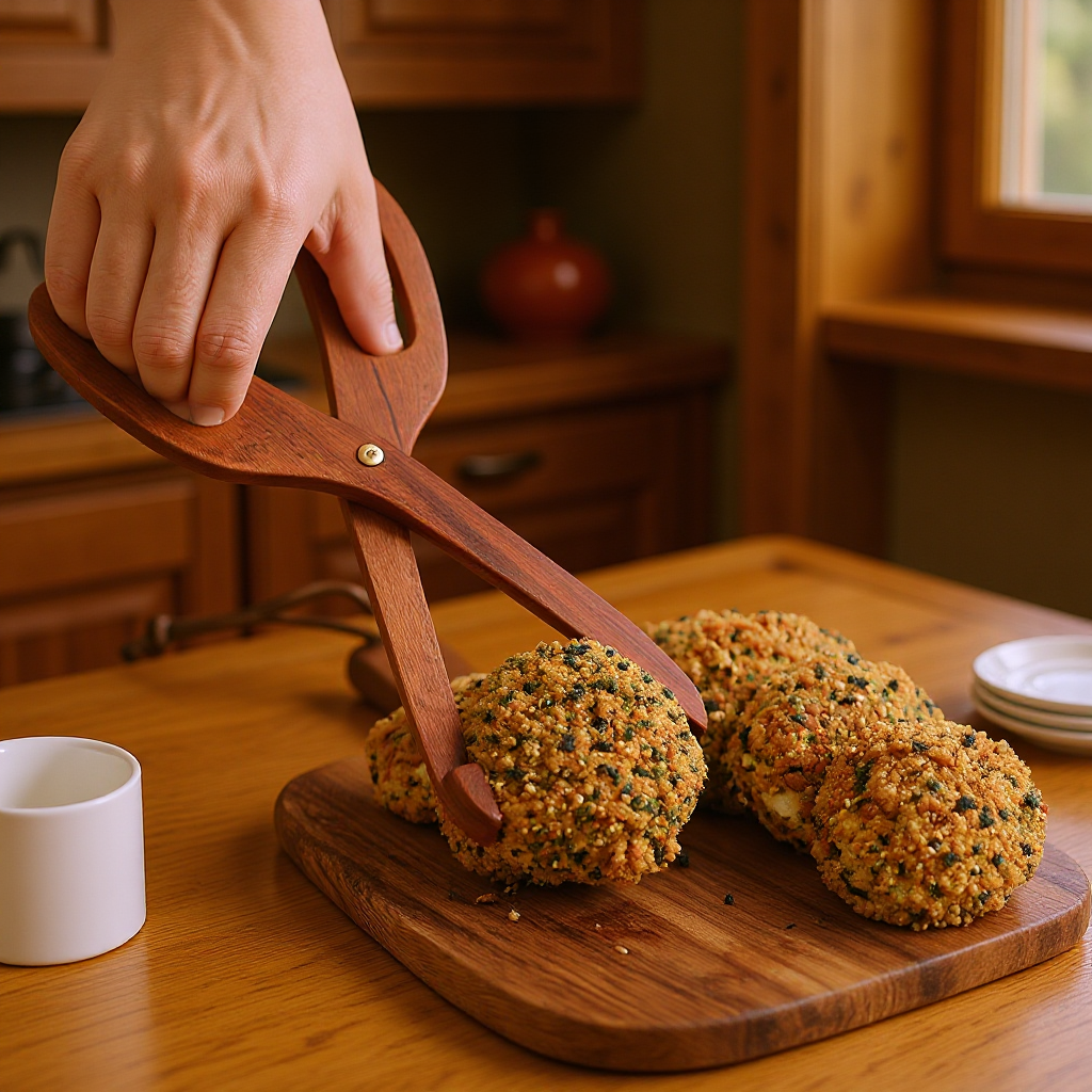 Wooden Food Clip Nanmu Non-Slip Hamburger Clip Bakery Bread Scissors Clip Home Kitchen Clip Food Grade