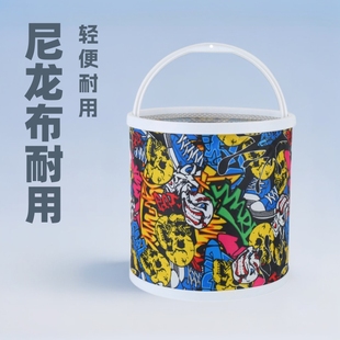 Nylon cloth fishing bucket bucket folding portable live fish bucket fishing small bucket fishing gear fishing supplies wholesale