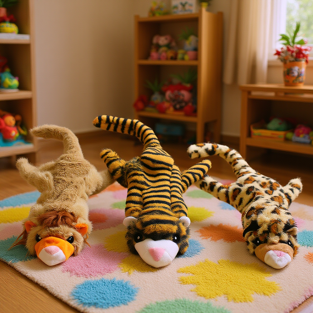 Manufacturer Supplies Pet Toys, Bite-Resistant Cotton Rope Lion, Tiger, and Leopard Skin Shell Teething and Sound-Making Toys with Fun Sounds