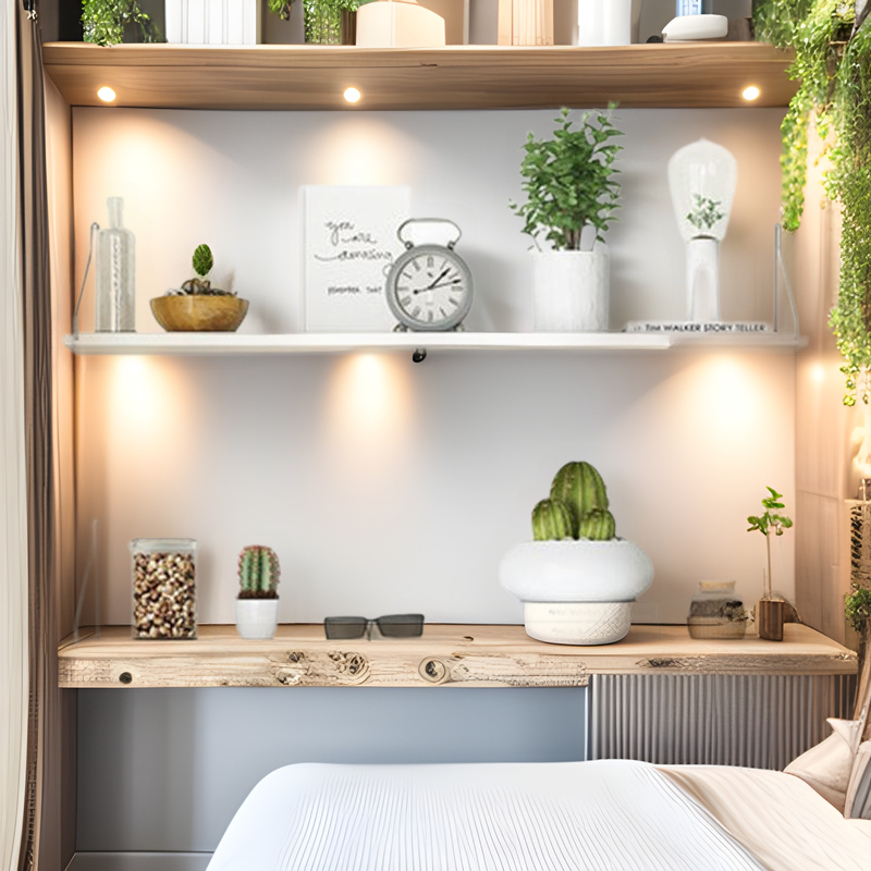Wall Storage Rack Bedroom Wall Rack Wall Hanging Living Room Tv Wall Hanging Bookshelf Wall One-Word Partition Nail-Free
