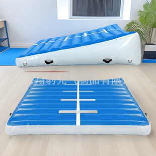 Inflatable slope mat, standing long jump mat, gymnastics sports, PVC inclined ramp triangle mat, somersault assist springboard shock absorption