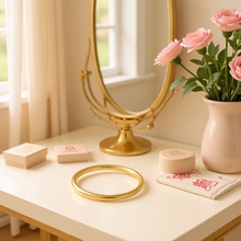 18k黄金素圈手镯au750彩金不脱模系列女百搭优惠爆款手饰工厂批发