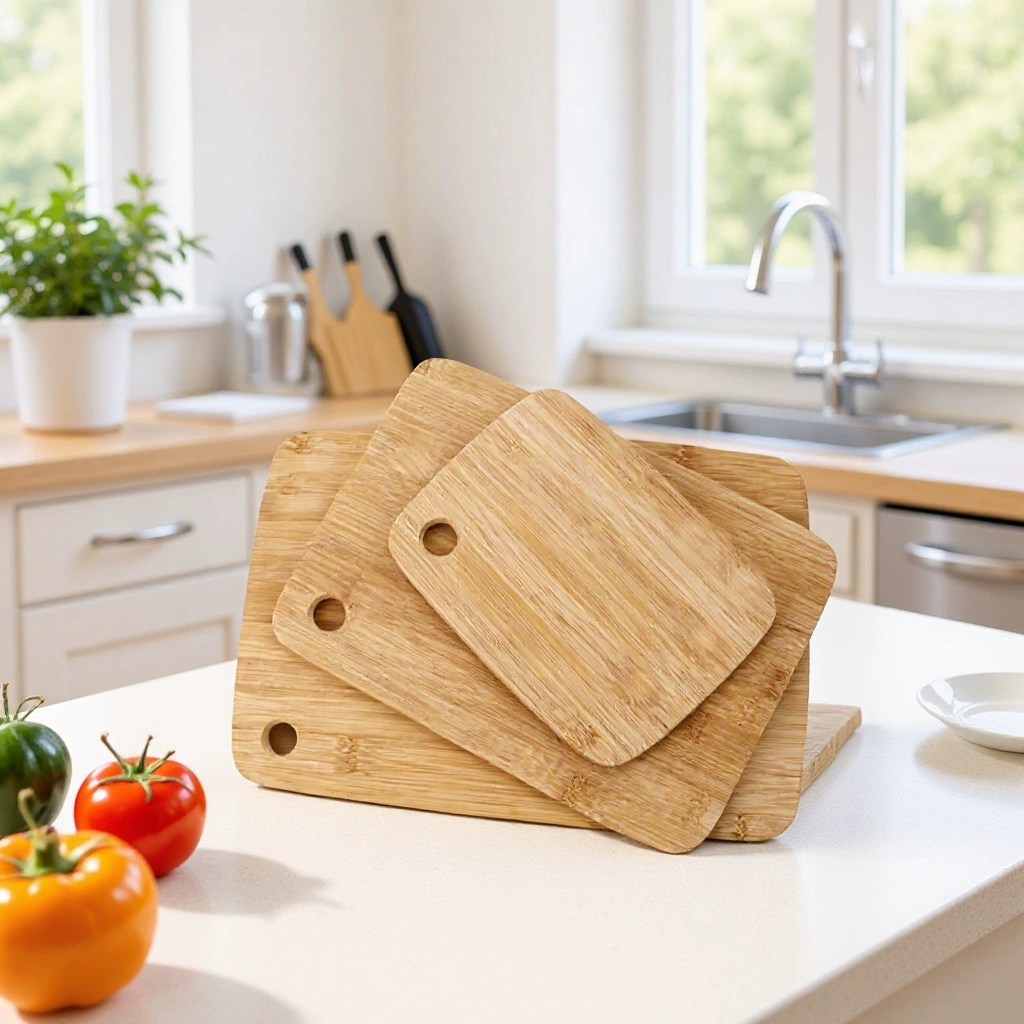 Bamboo Cutting Board, Solid Wood Rectangular, Dual-Use Fruit & Food Prep, 20×15–33×24 cm