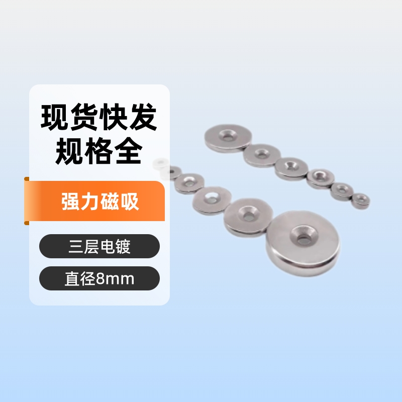 Manufacturer's Ready-Made Diameter 8mm Series with Holes Strong Magnetic Round Magnetic Ring Magnetic Magnet Strong Ring Magnet