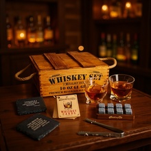 定制复古酒杯收纳盒冰酒石包装盒木盒手提木质威士忌水晶杯礼品盒