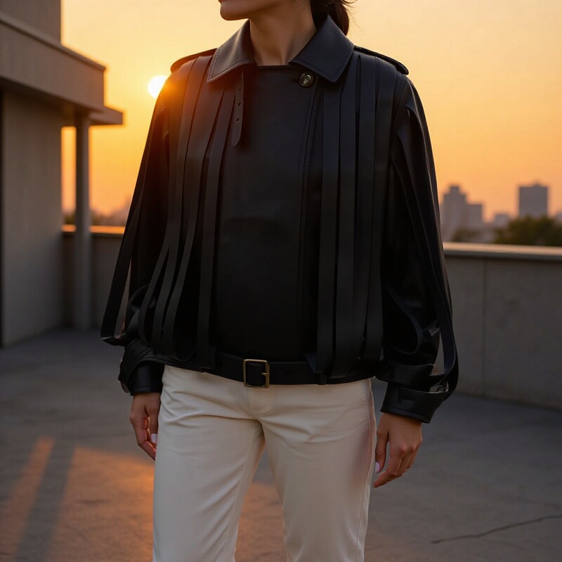 Za Cross-Border Autumn New European and American Style Personalized Fashion Faux Leather Jacket