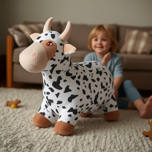 Cross-border Vault 0-3 Years Old Unicorn Inflatable Children's Toy with Music Thickened Plush Cartoon Fabric Mount