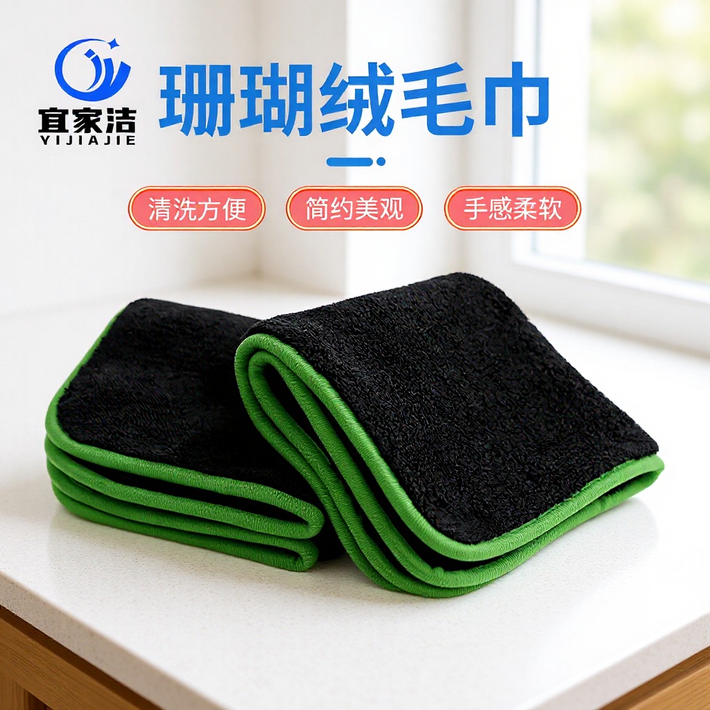 크로스보더 산호벨벳 두꺼운 타월 이중층 복합 두꺼운 흡수성 대형 자동차 닦는 타월 차량용 세차