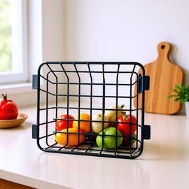 网筐篮铁艺储物收纳家用杂物整理架多功能篮子金属免钉挂钩学校