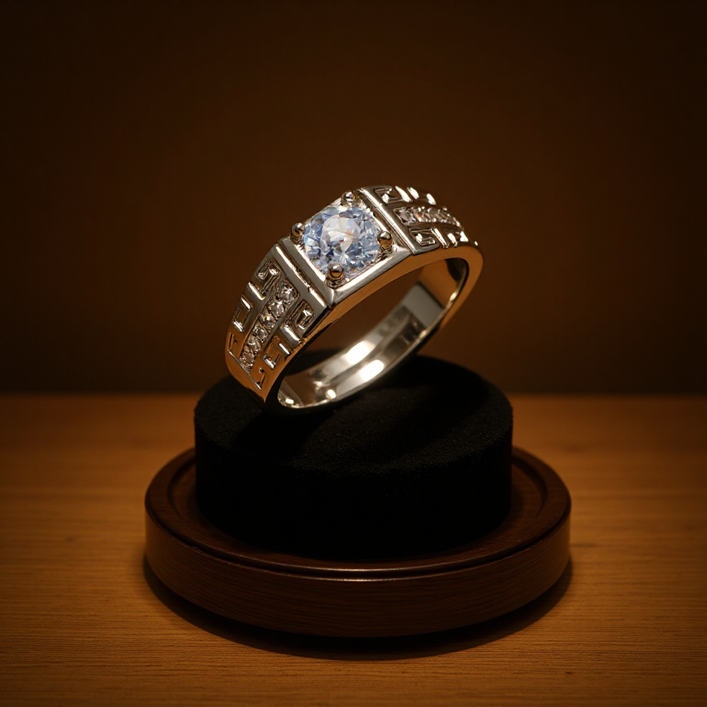 Fashionable copper wedding ring with zircon