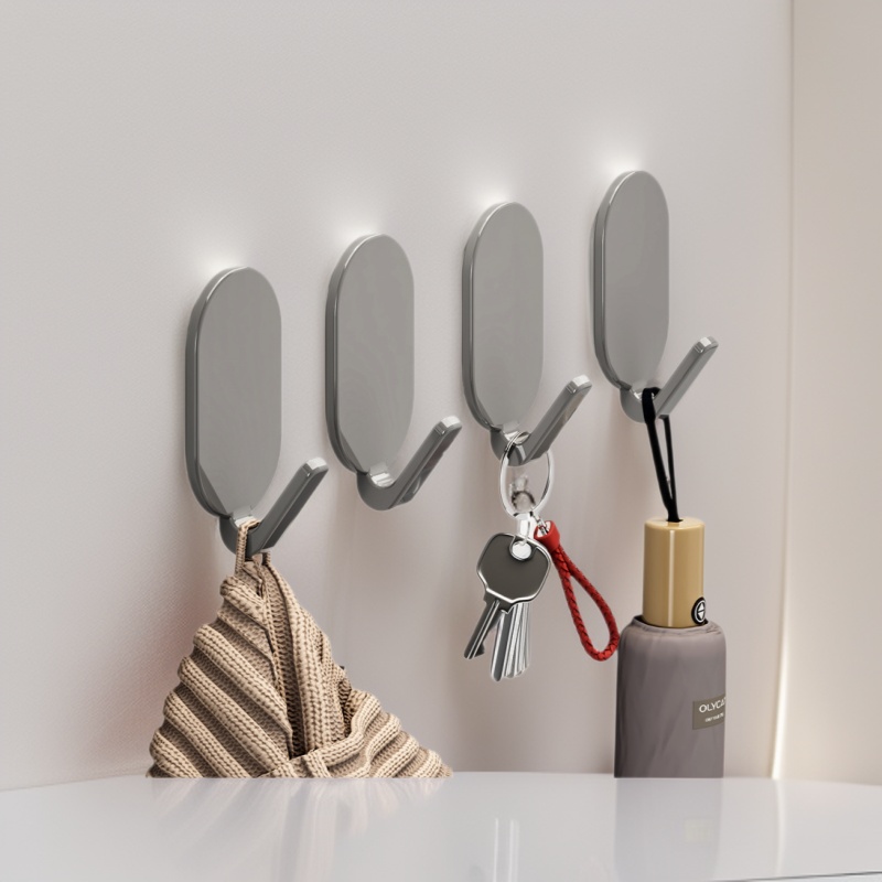 No-Drill Adhesive Hooks, Traceless Hooks for Bedroom, Key Hooks, Practical Sticky Hooks for Kitchen and Bathroom Storage