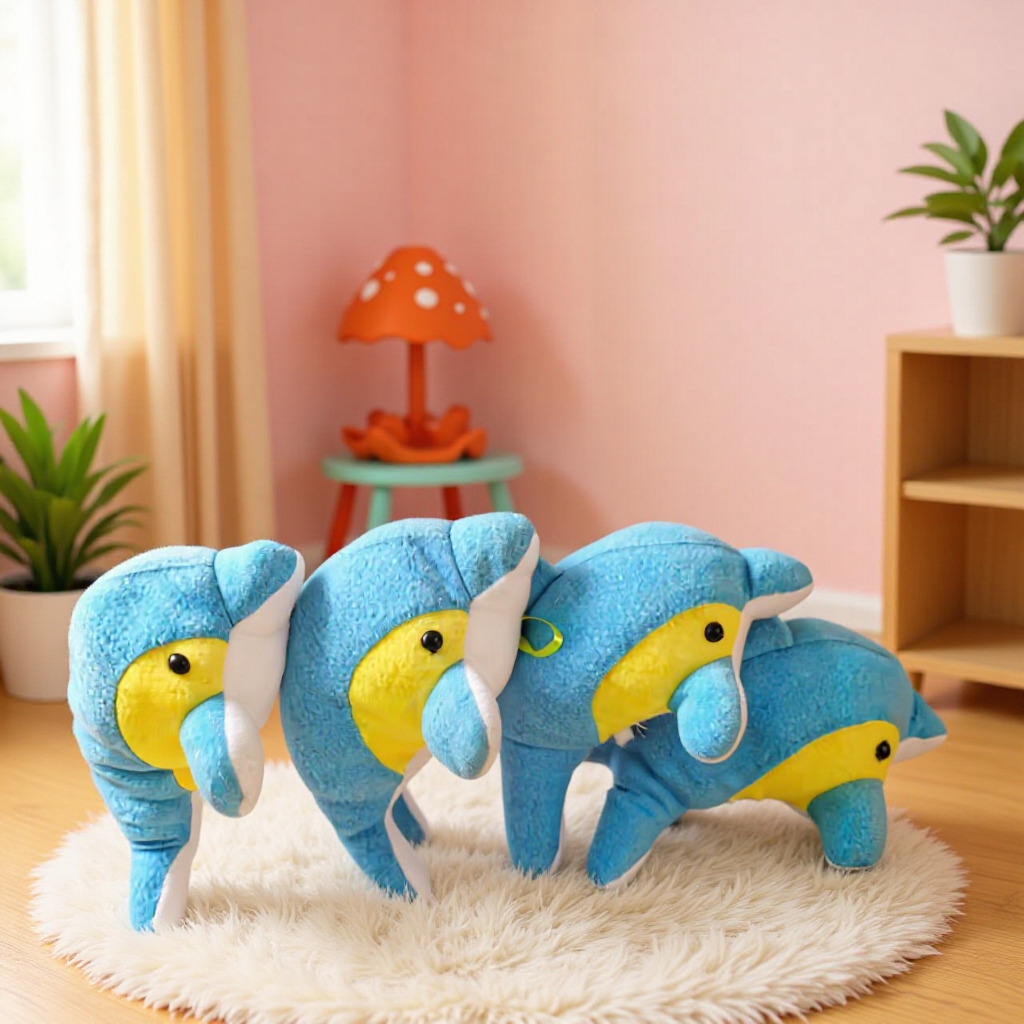 Seven-inch Doll Machine Dolphin Plush Toy Cute Small Pendant Wedding Doll Activity Gift Wholesale