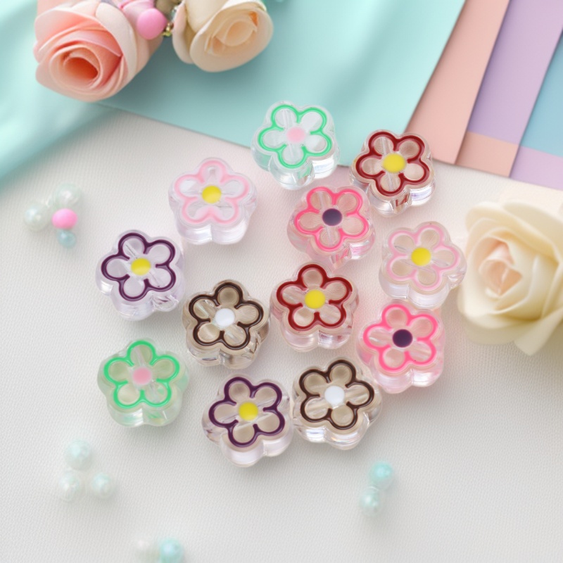 压克力透明滴油梅花糖果首饰色DIY手机链儿童手链手机链梅花配件