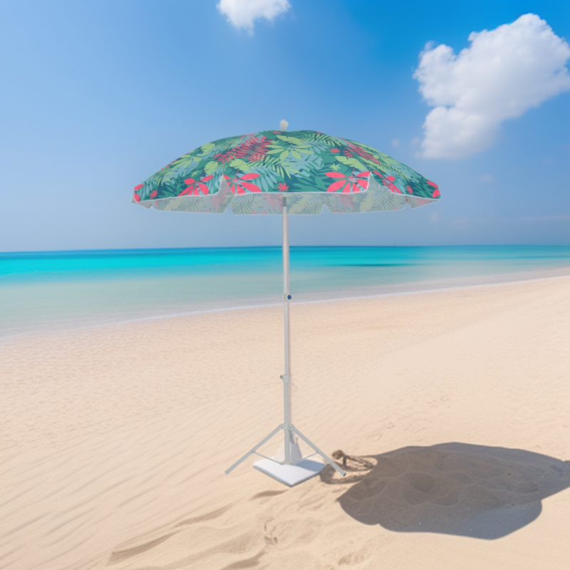 Large Customizable Beach Umbrella Green Travel Polyester Contemporary Custom Umbrella Umbrella Manufacturer