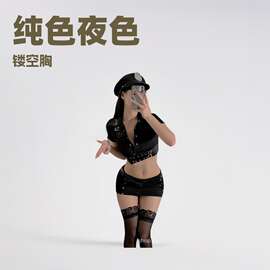 情晓夜性感情趣内衣女警SM制服诱惑套装激情调情火辣床上睡衣8018