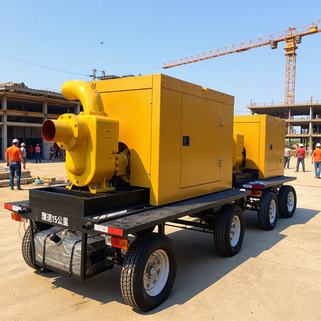 移动拖车柴油机消防泵应急救援自动防汛抽水泵农田灌溉吸水喷灌泵