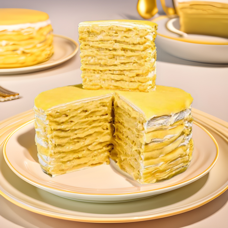 メーカーはザクロ蓮の千層ケーキを提供しています。
