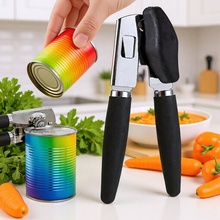 亚马逊热销多功能不锈钢开罐器开盖工具家用强力舒适手柄开罐头器