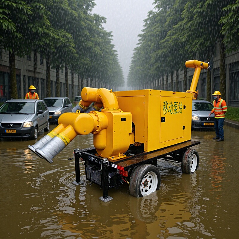 Mobile Pump Truck for Flood Prevention and Emergency Rescue, Large Flow Suction-Type Water Pump, Fire Emergency Diesel Flood Control and Drainage Pump