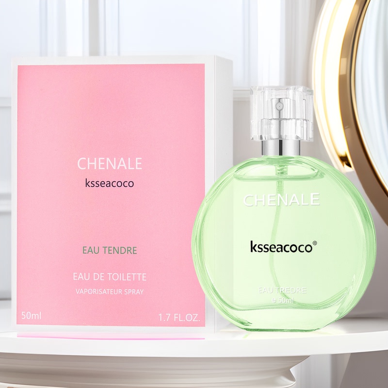 Ksseacoco Brand Perfume 50ml Pink Encounter Green Yellow Tiktok Live Long-Lasting Fruity Fragrance Light Fragrance