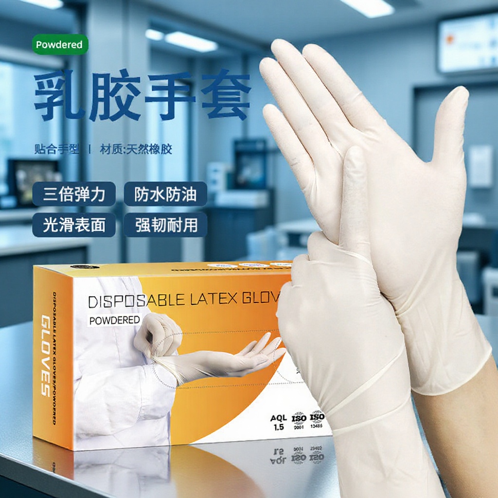 rubber disposable waterproof oil resistant elastic gloves