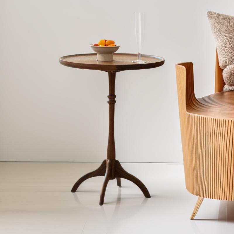 산둥 데무 스몰아티스트 북미산 블랙 월넛 원목 사이드 테이블 원형 소파 거실용 작은 티 테이블 맞춤 제작 가능