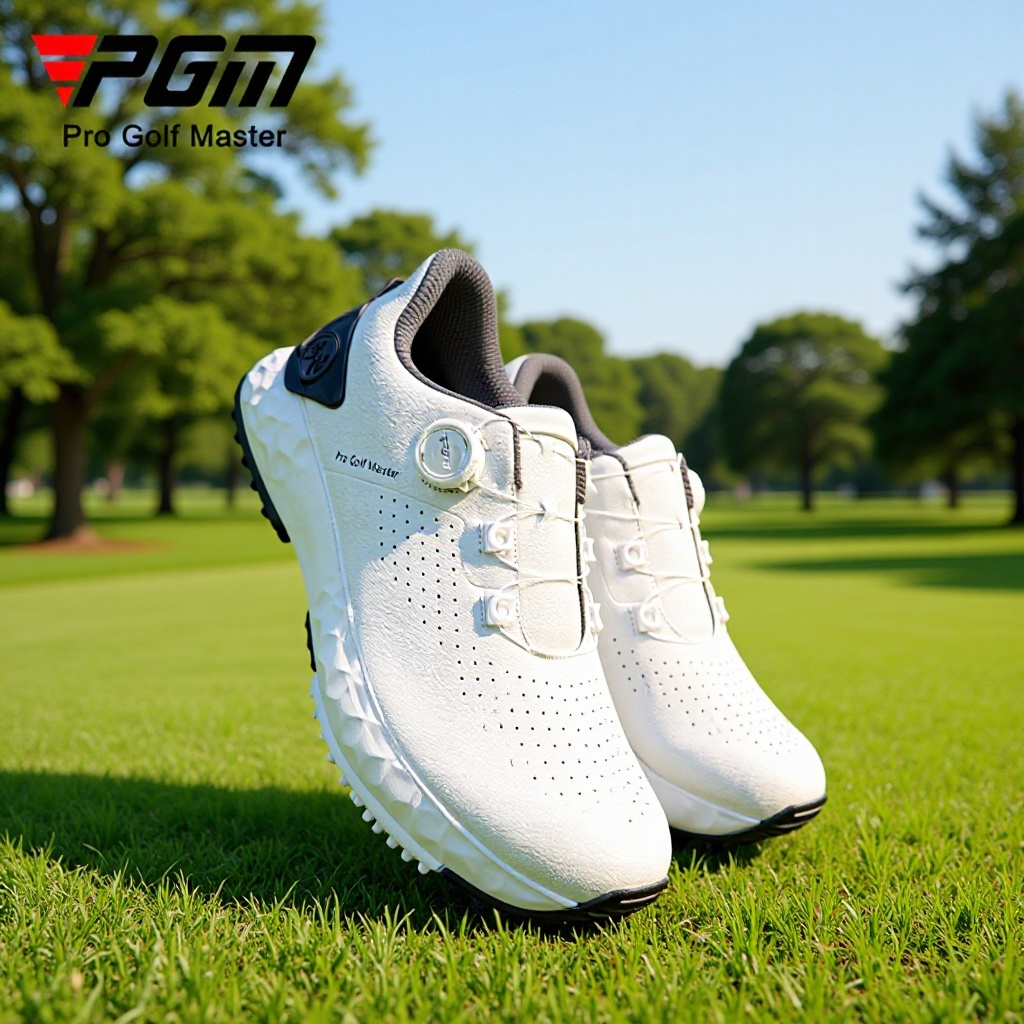 PGM 크로스보더 골프화 남성용 미끄럼 방지 방수 통기성 운동화 편안한 쿠셔닝 노브 끈 재고 있음