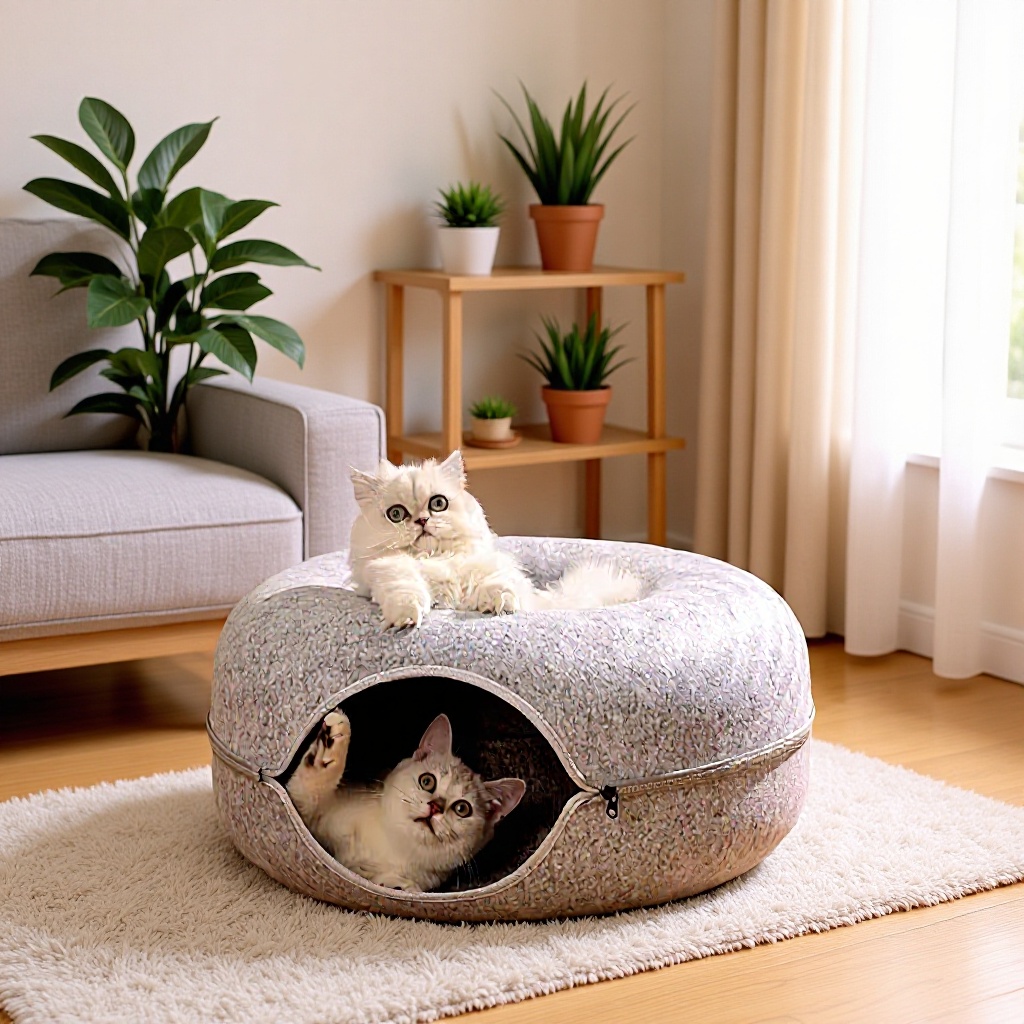 고양이 둥지 사계절 유니버설 고양이 침대 도넛 겨울 따뜻한 고양이 둥지 터널 고양이 장난감 타이어 고양이 구멍