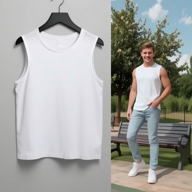 Basketball Sports Sleeveless Vest for Men, Summer Loose Fit, Large Size, Solid Color, Outerwear, Round Neck, Versatile Breathable T-Shirt