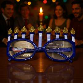 厂家直供蓝色生日眼镜 蜡烛造型派对搞怪眼镜生日聚会装饰用品化