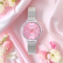 新款男女表条纹彩色表盘网带学生表潮流个性时尚手表