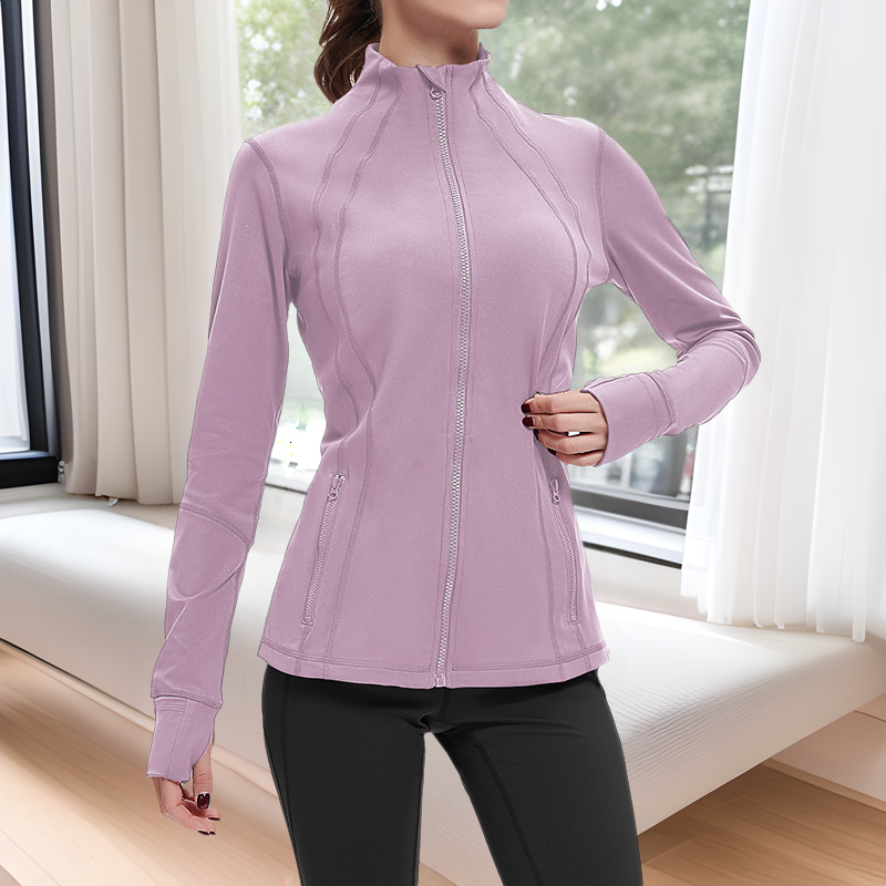 high quality Slim Fit Cloud Fitness Small Collar Hollow Mesh Breathable Thumb Buckle Yoga Suit Body Shaping