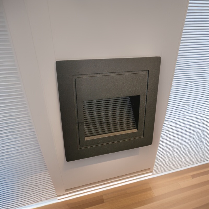 Outdoor led wall foot Light Square 3W stair corner step black exterior wall light courtyard step foot light aluminum floor light