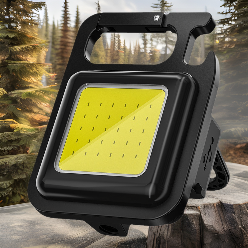 Keychain Light Strong Rechargeable Flashlight Super Bright Outdoor Multifunctional Portable Mini Work Light Small Camping Light