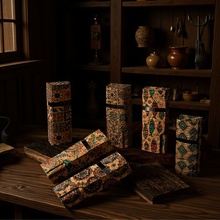 手工眼镜盒高颜值高级感复古软木喷绘高档近视镜墨镜盒定制批发