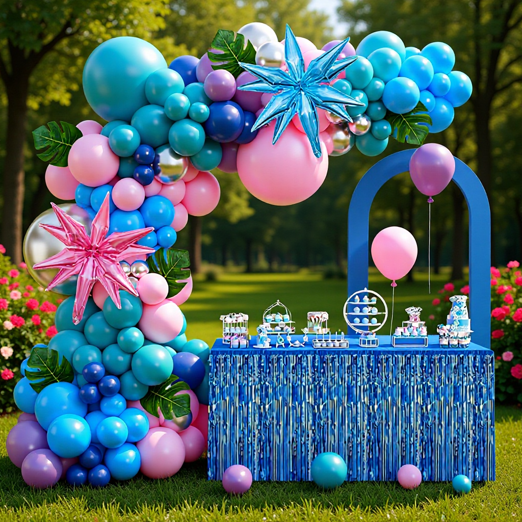 Fuchsia blue balloon