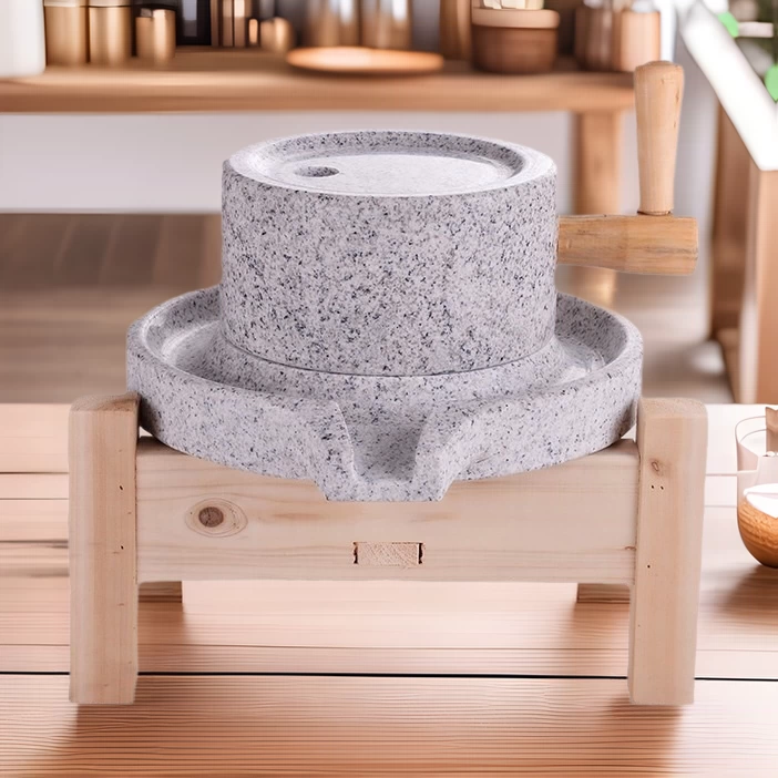 Натуральное Маши 20*30 Старый мельничный диск Машина для производства рисовой лапши ручной работы Ручная машина для соевого молока Маленькая каменная мельница Бытовая тонкая деревянная рамка для выбора