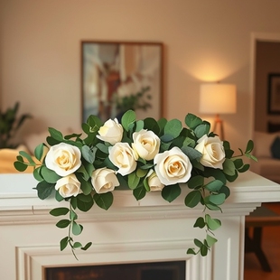 Cross-Border Popular Peony Flower Vine Woven Artificial Fake Flower Vine Eucalyptus Leaves Wedding Decoration