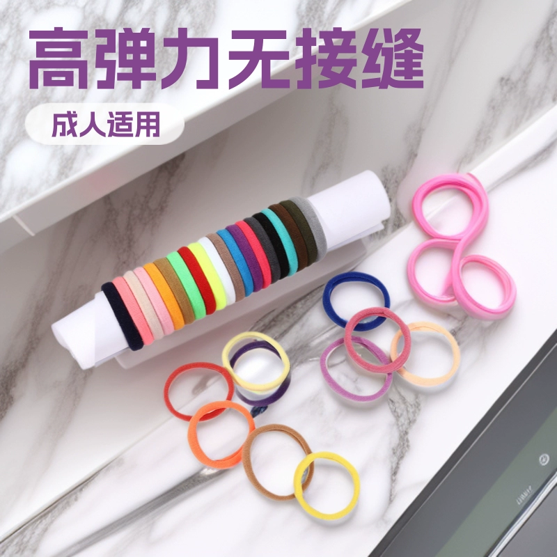Новая цветная версия для волос для взрослых простой бесшовный полотенцесушитель кольцо для волос с высокой эластичкой кожаные ленты женская веревка для волос оптом