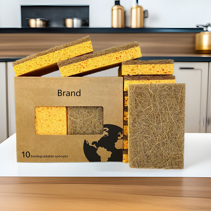 Sisal Yellow Wood Pulp Cotton Dishwashing Sponge Wholesale Kitchen Dishwashing Brush Cleaning Wood Pulp Sponge Wipe Cleaning Supplies